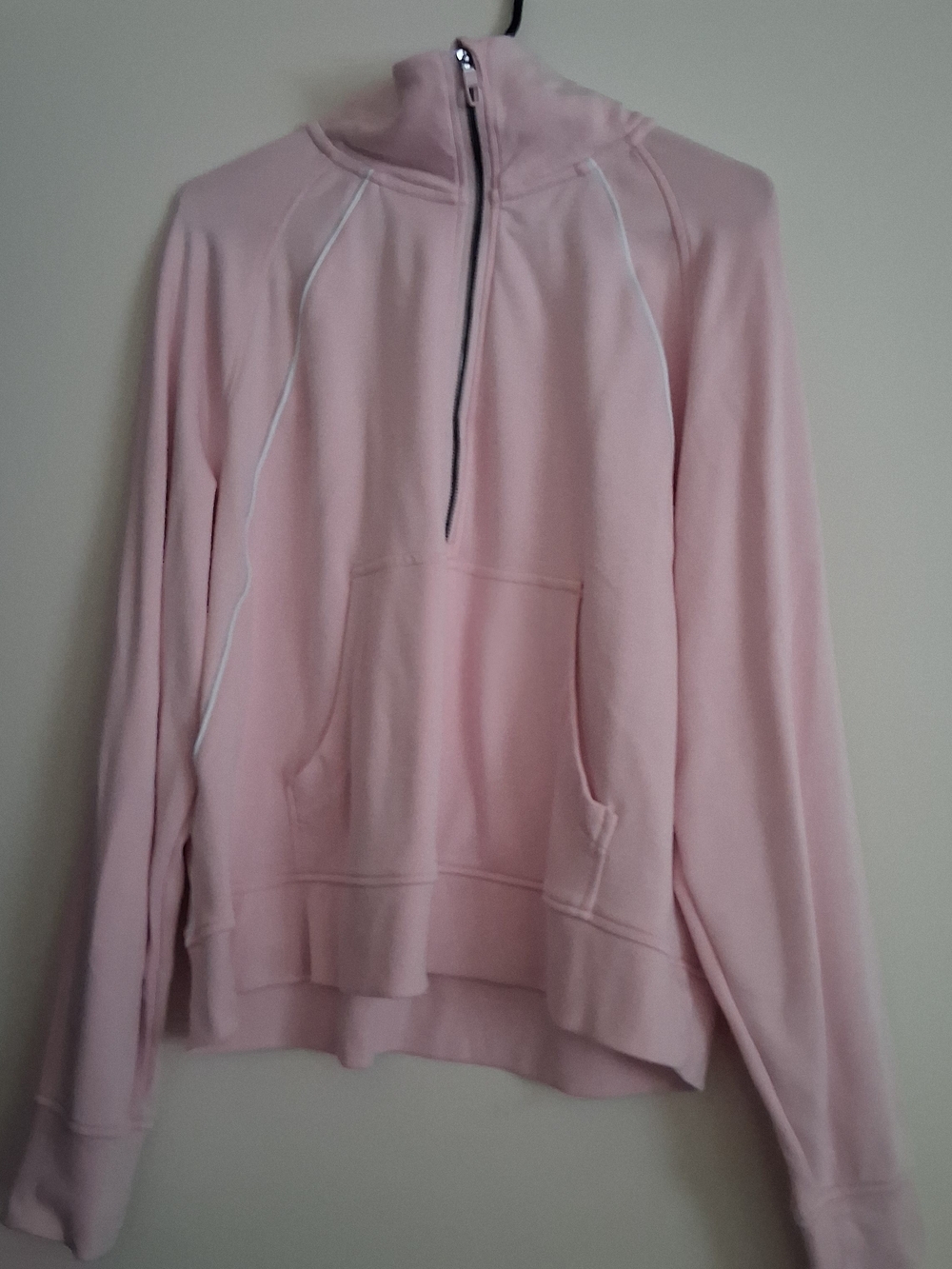 Women's Light Pink Quarter-Zip Pullover Sweater